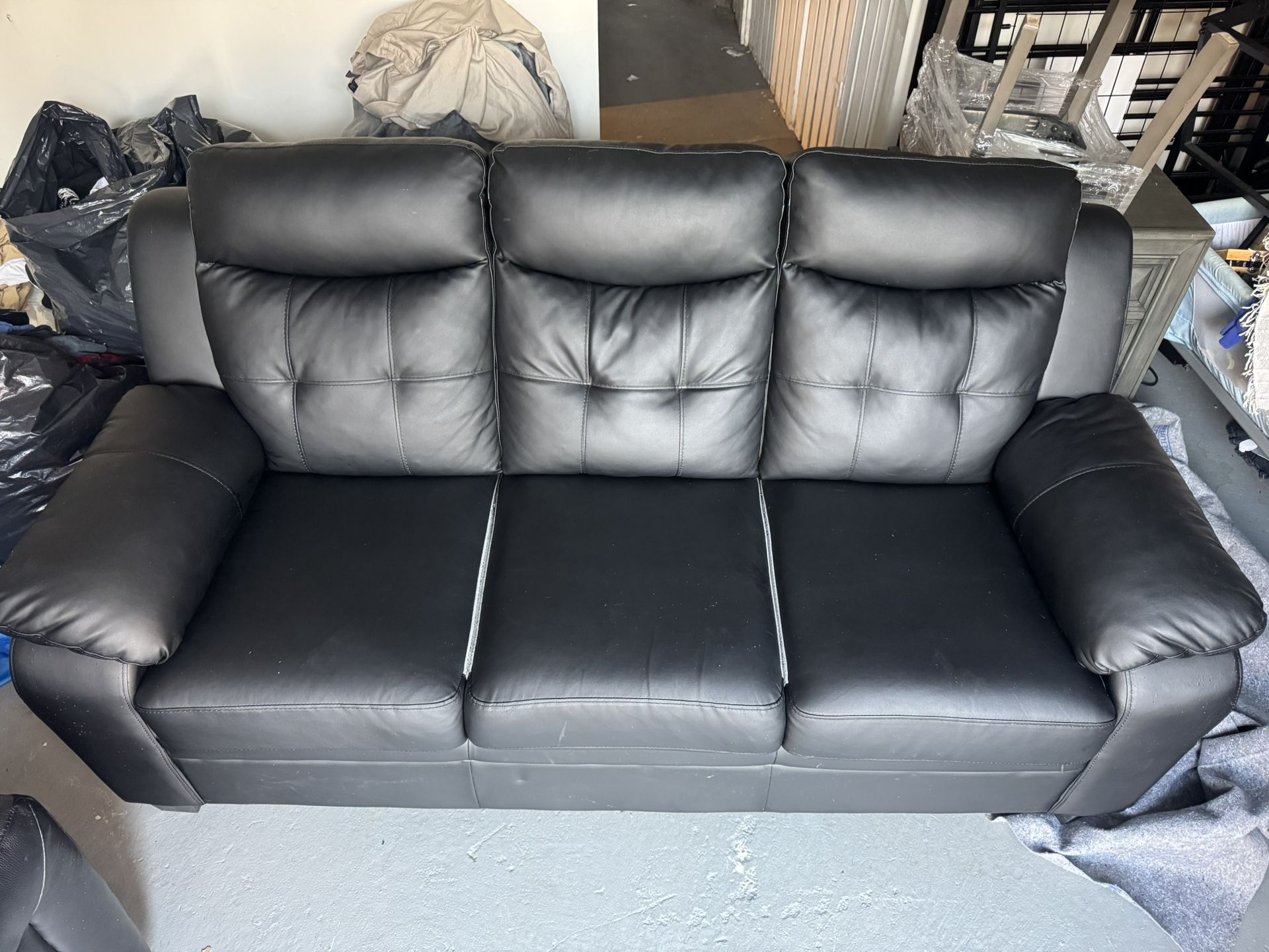 Black leather Couch