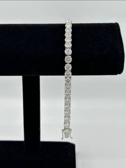 6.5mm Silver Moissanite Tennis Bracelet – 7"