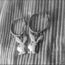 Playboy Stainless Steel Hoop Earrings/Hot 2025 Fashion Jewelry 