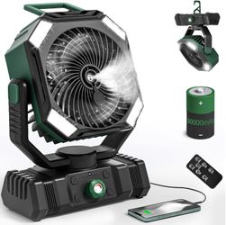 Camping Fan Rechargeable - 30000mAh Battery Powered Misting Fan