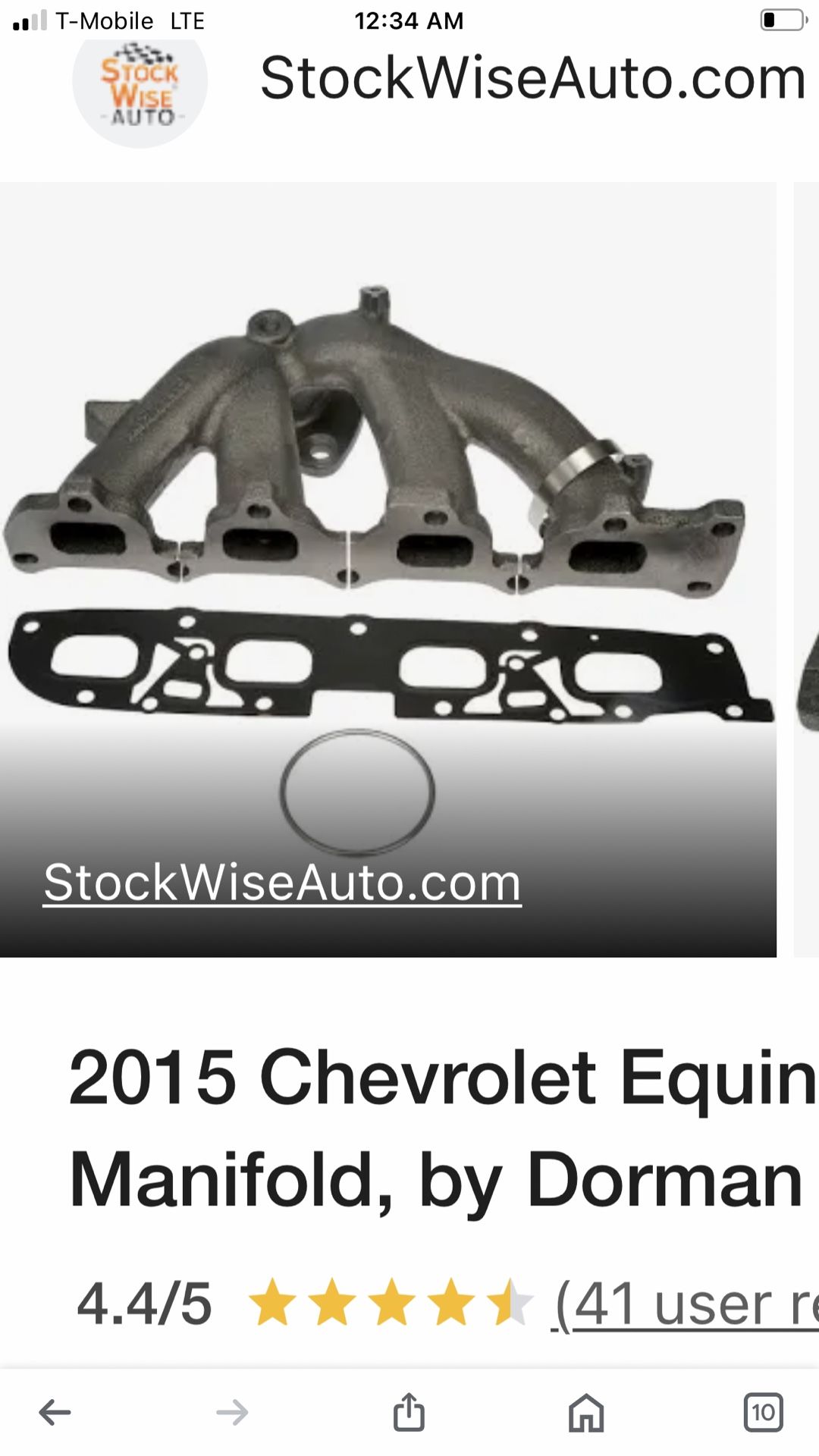 2015 Chevy Equinox Exhaust Manifold