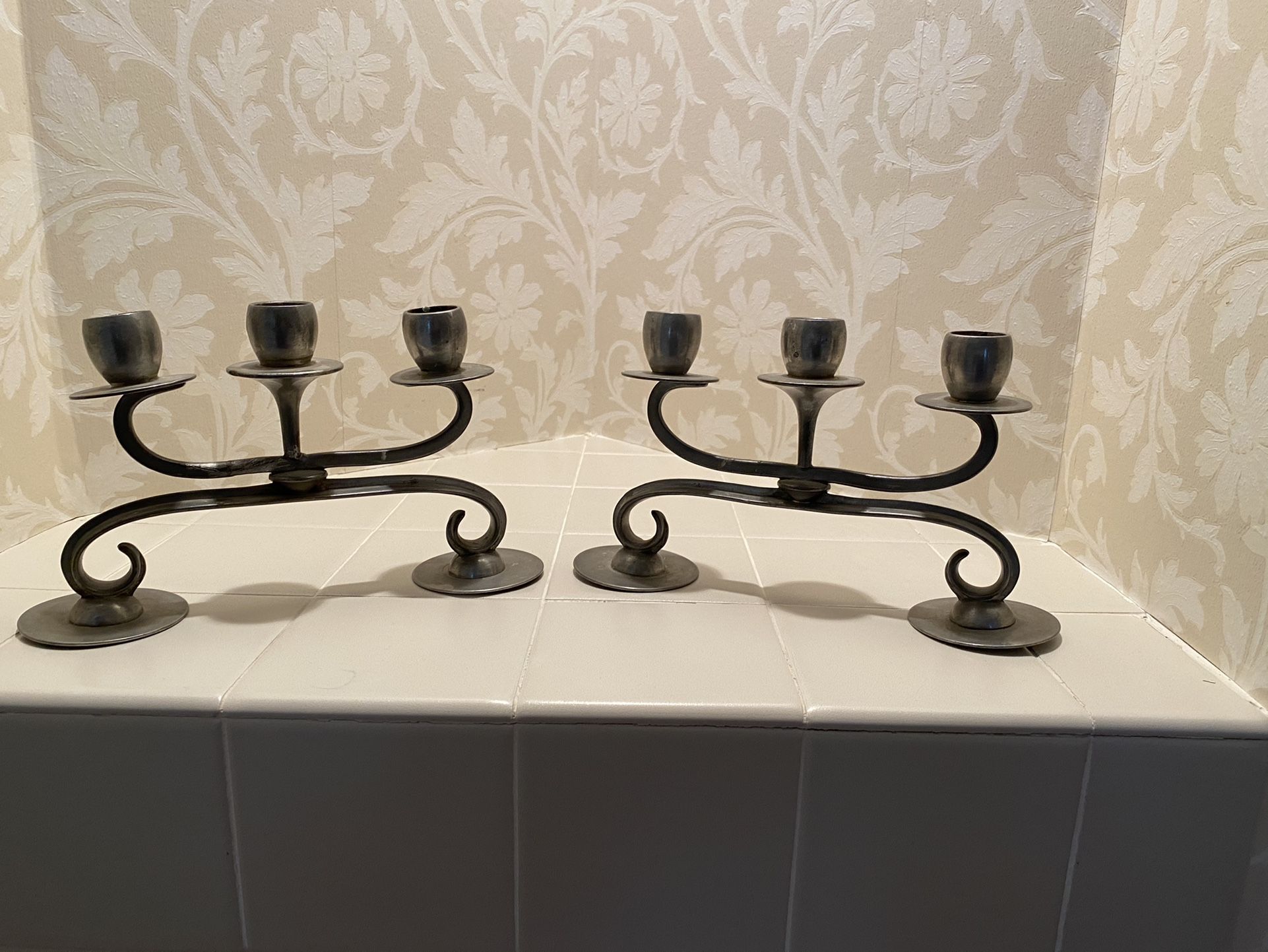 Pewter Candle Stick Holders