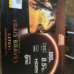 AOC - C27G4X 27" VA Curved Gaming Monitor, FHD (1920x1080), 180Hz, 0.5ms, Freesync, HDR10 - Black