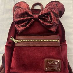 Red/Maroon velvet Loungefly Backpack