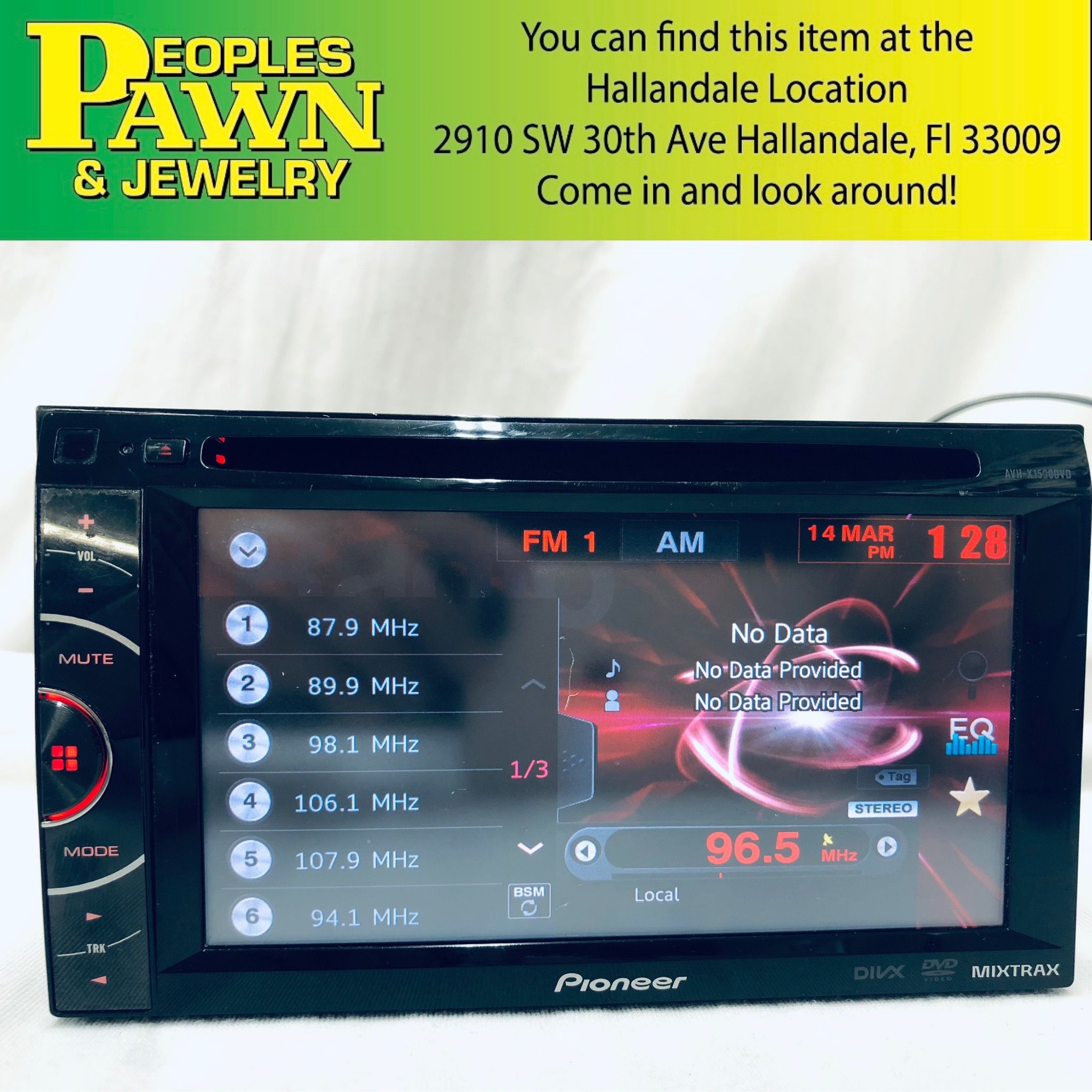 Pioneer Car/Boat Stereo 2-DIN Multimedia DVD 6.1” Touchscreen WVGA Receiver 