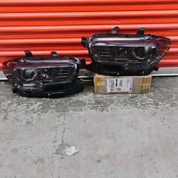 FOR 2016-2020 TOYOTA TACOMA SMOKED HOUSING AMBER CORNER PROJECTOR HEADLIGHT HEADLAMP