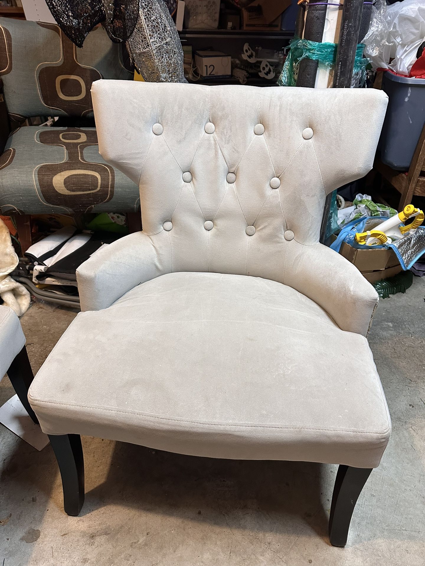 Light Grey Wingback Chairs