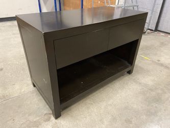 WILLIAM SONOMA HOME Dark Stained Petite Wood Console Table with Two Drawers
