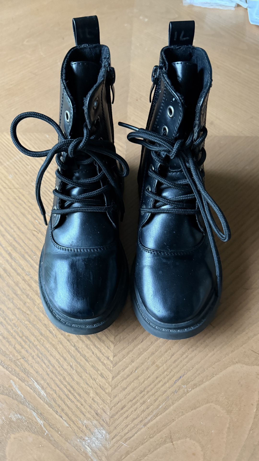 Youth black Faux Leather Boots