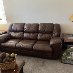 Dark Brown Reclining Couch 