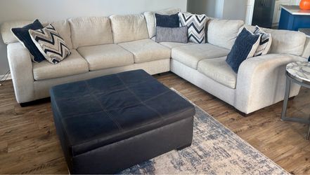 Living room furniture set - sectional, recliner, pattern chair, and ottoman