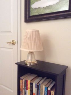 Brass and crystal lamp and shade 12 inches tall