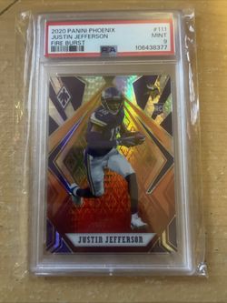 2020 Panini Phoenix - Rookies Justin Jefferson #111 Fire Burst PSA 9 (RC)
