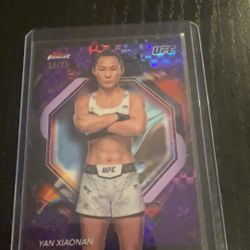 2024 Topps Finest UFC - Rare Yan Xiaonan #242 Purple Checkerboard Refractor /75