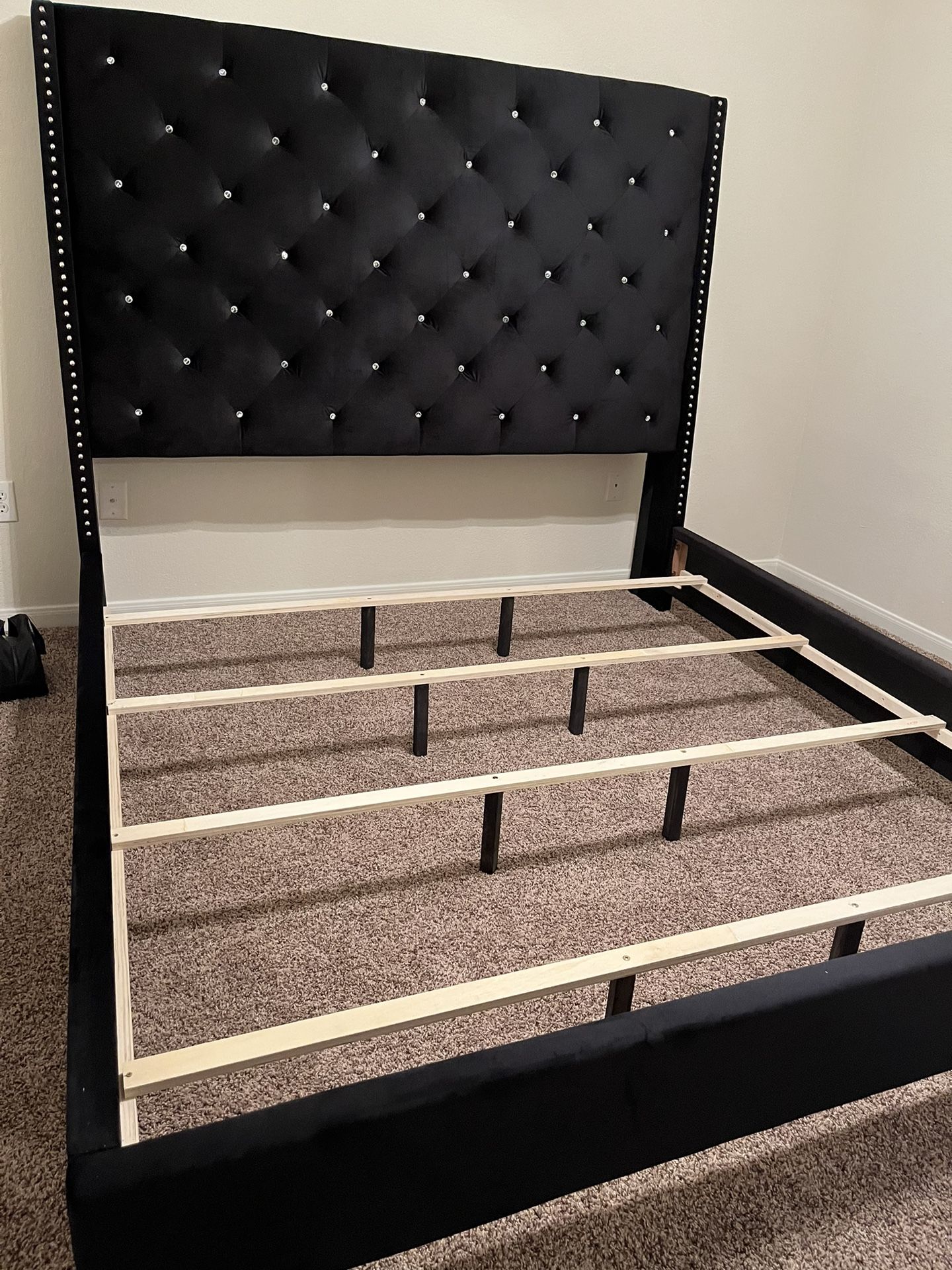 Queen Black Velvet Bedframe