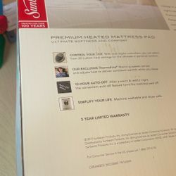 Premium Heated Mattress Pad Queen Size 💯 Quilted Cotton Top