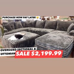 Oversized Sectional With Ottoman 