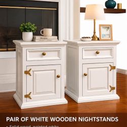 Pair of Farmhouse Nightstands / End Tables