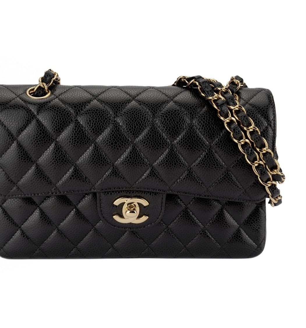 CHANEL Classic Flap CF Classic Chain Shoulder Strap Leather Chain Diamond Grain Embossed Cowhide Crossbody Shoulder Bag Small Size Women's(595)13