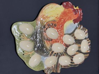 Vintage Susan Wingets Deviled Egg Platter Holiday 