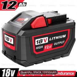 12 Ah 18V Lithium Battery For Milwaukee 