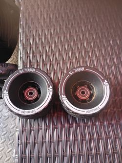 Experienced "All Terrain/Unstoppable"off road skateboard wheels; 100mm