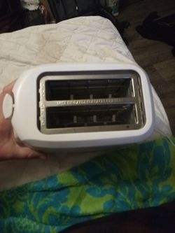 Cute little white toaster