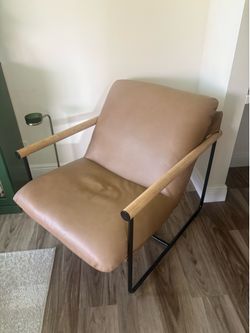 Real leather accent chairs set of 2