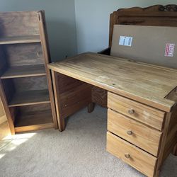 Kid’s Desk With 3 Drawers - Very Sturdy Wood/ Easy To  Paint/ Stain  