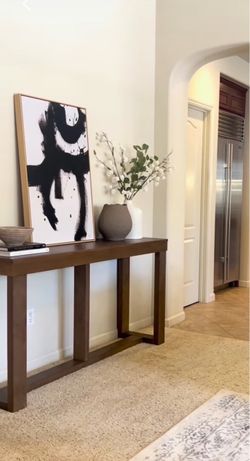 Dark Walnut Wood Console Table