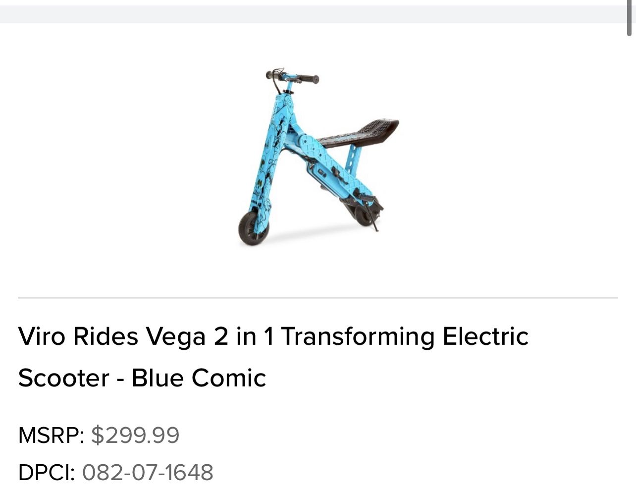 Viro Rides Vega 2 In 1 Electric Scooter
