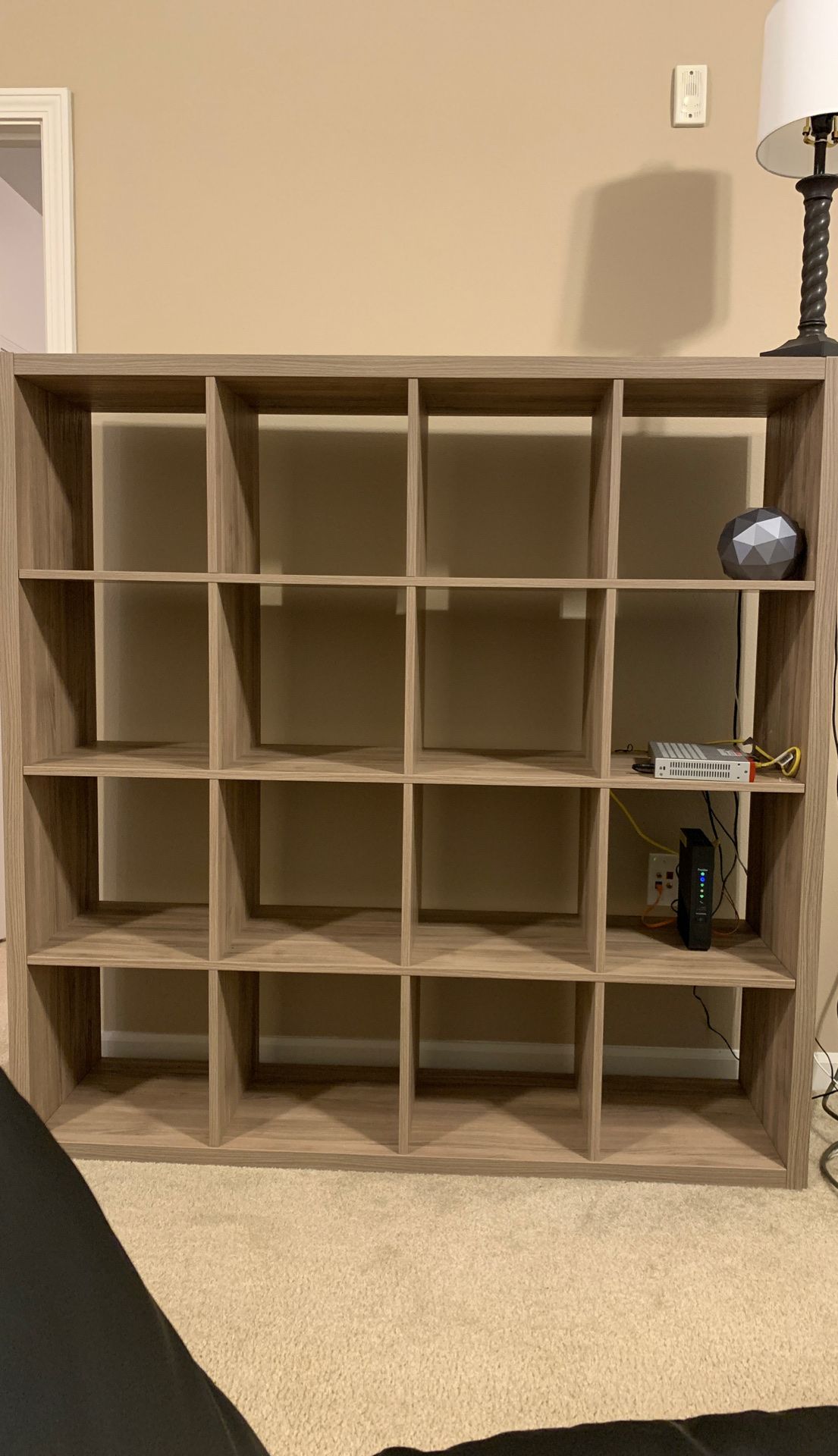 4x4 extra-storage shelving unit bookcase