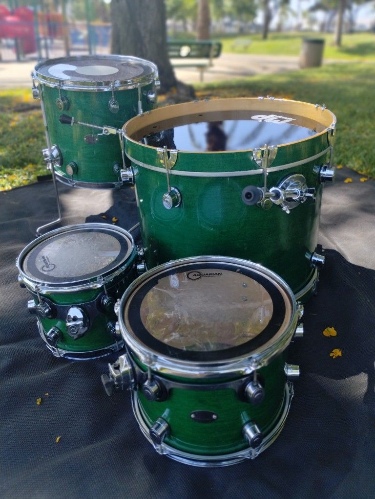 DW Drums Workforce series (Pre Pdp) Maple Shells 10"12"15"20" Kick Green Satin Original