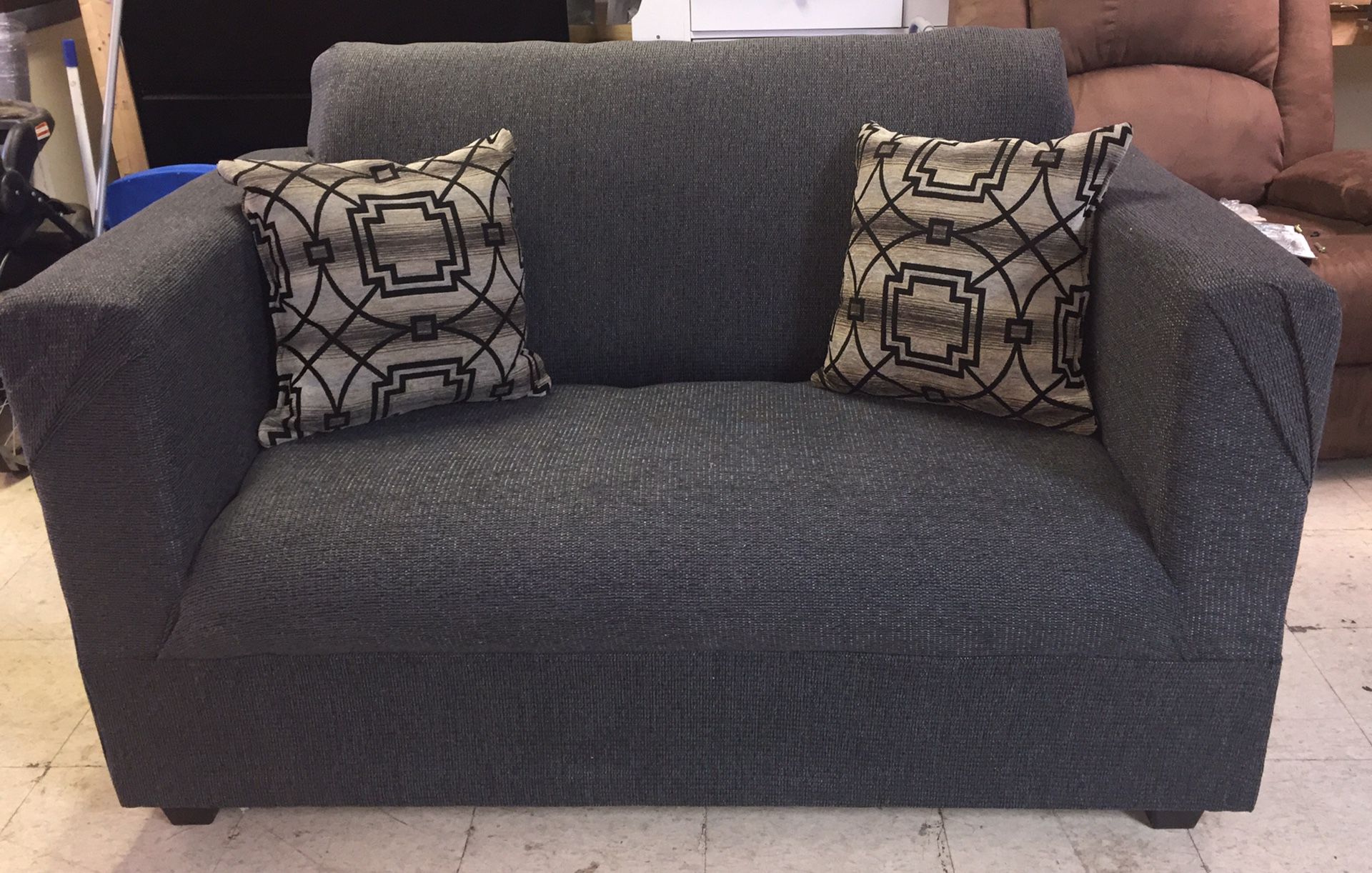 New Dark Gray Sofa and Loveseat