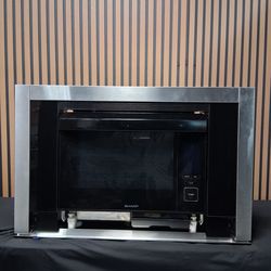  Sharp 30 Inch Single Electric Wall Oven with 1.1 cu. ft. Capacity, Steam Roast, Convection Bake, Convection Broil, Self Cleaning (SSC3088AS-D-1806)