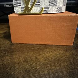 Louis Vuitton Belt White And Gold