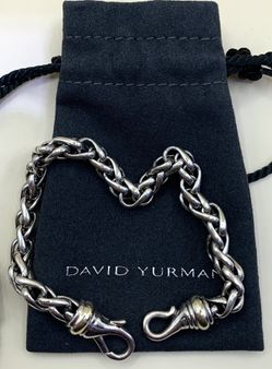 David Yurman 5mm Silver/gold Bracelet, 7.5” Long, Unisex