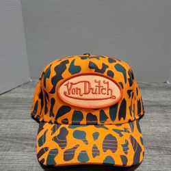 Von Dutch Camo Baseball Cap Orange