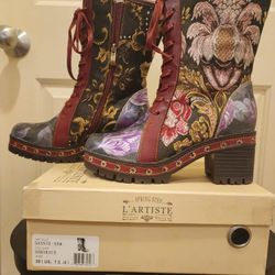 L'Artiste By Spring Step Leather Lace-up Boots