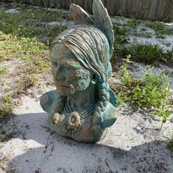 Concrete Native American Bust Statue 