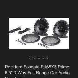 Rockford Fosgate  R165x3  prime 6.5" 3-way Full range Car Audio Speaker 