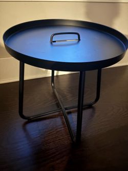 Black Metal Side Table Heavy Duty indoor outdoor table