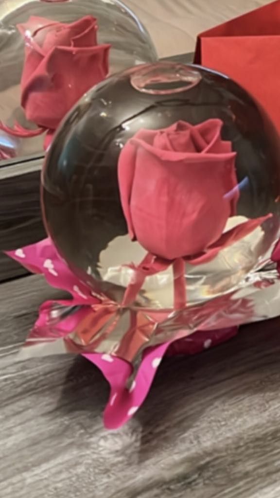 Valentines Rose In Glass