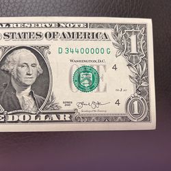 2013 $1 FRN  Fancy RARE Serial Number GEM OBO