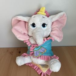Disney Parks Babies Dumbo Elephant Plush & Blanket Pink Teal So Soft Big Ears