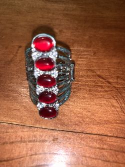 Red moonstone ring