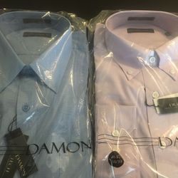 2 Damon Men Dress Shirts Brand New Size 16.5