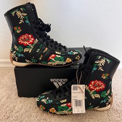 Adidas Rasant Mid Black Floral Embroidered High Top Shoes
