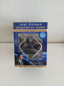 First come first pick up!
Brand New still sealed Joel Osteen Inspiration Cube!
365 daily Inspiration. 
52 weekly sermons!!
Portable and rechargeable!
