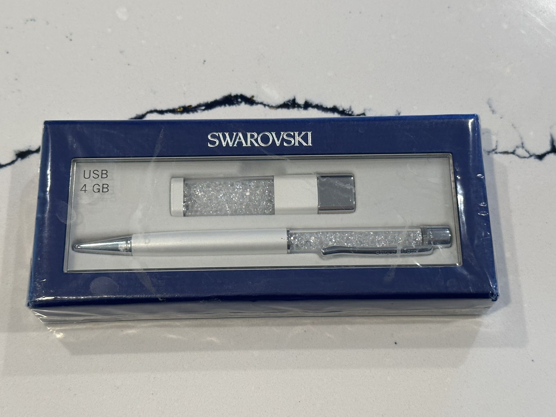 Swarovski Crystalline Pen & USB Set - White 1148300